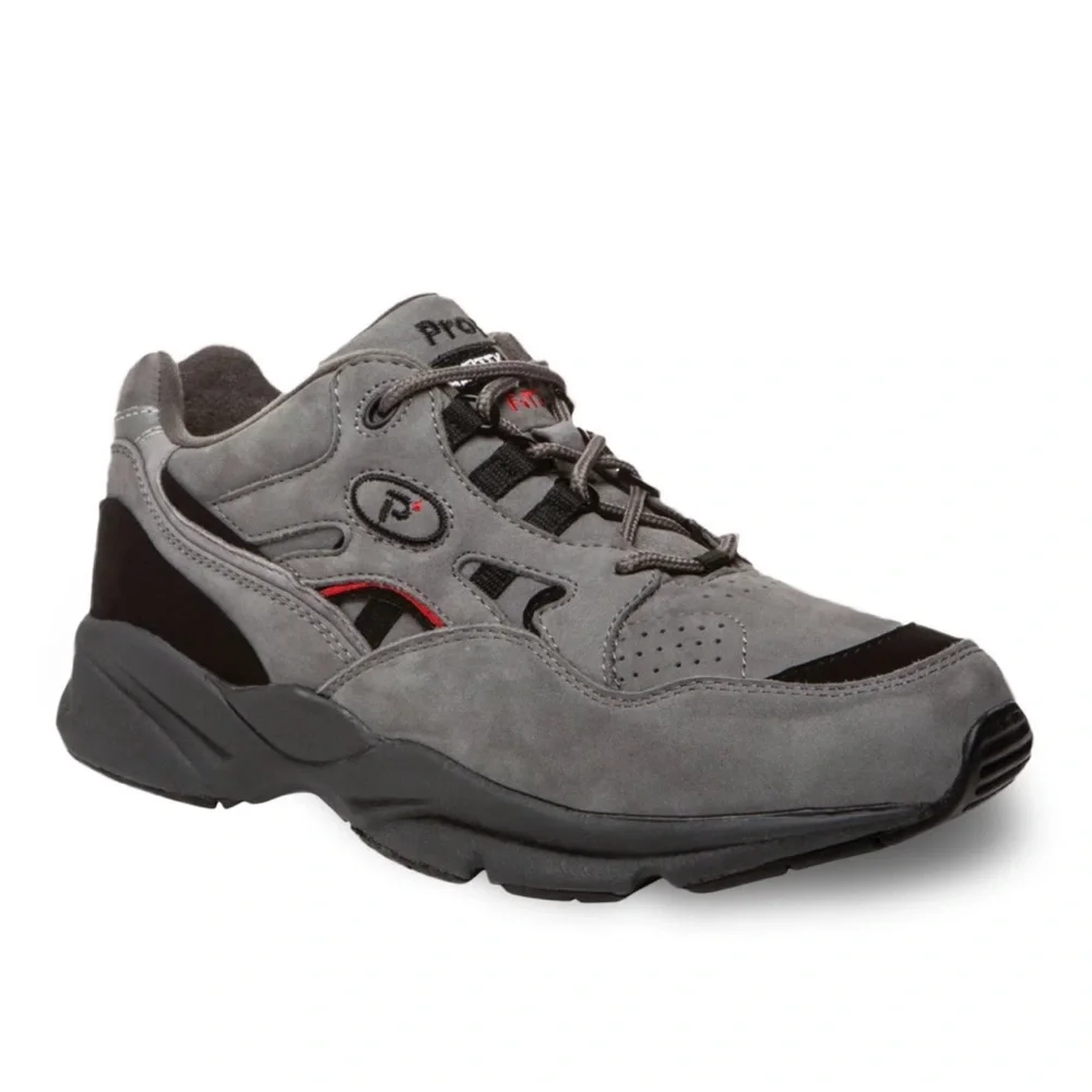 Propet Preferred Stability Walker Grey Nubuck Men's Shoes extra wide sneakers